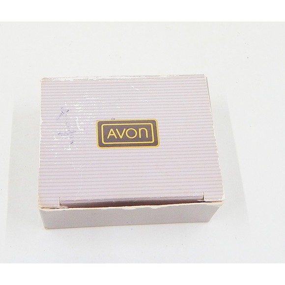 Avon Art Deco Faux Marcasite Pearlized Cream Black Enamel Fan Earrings Pin - Picture 10 of 12